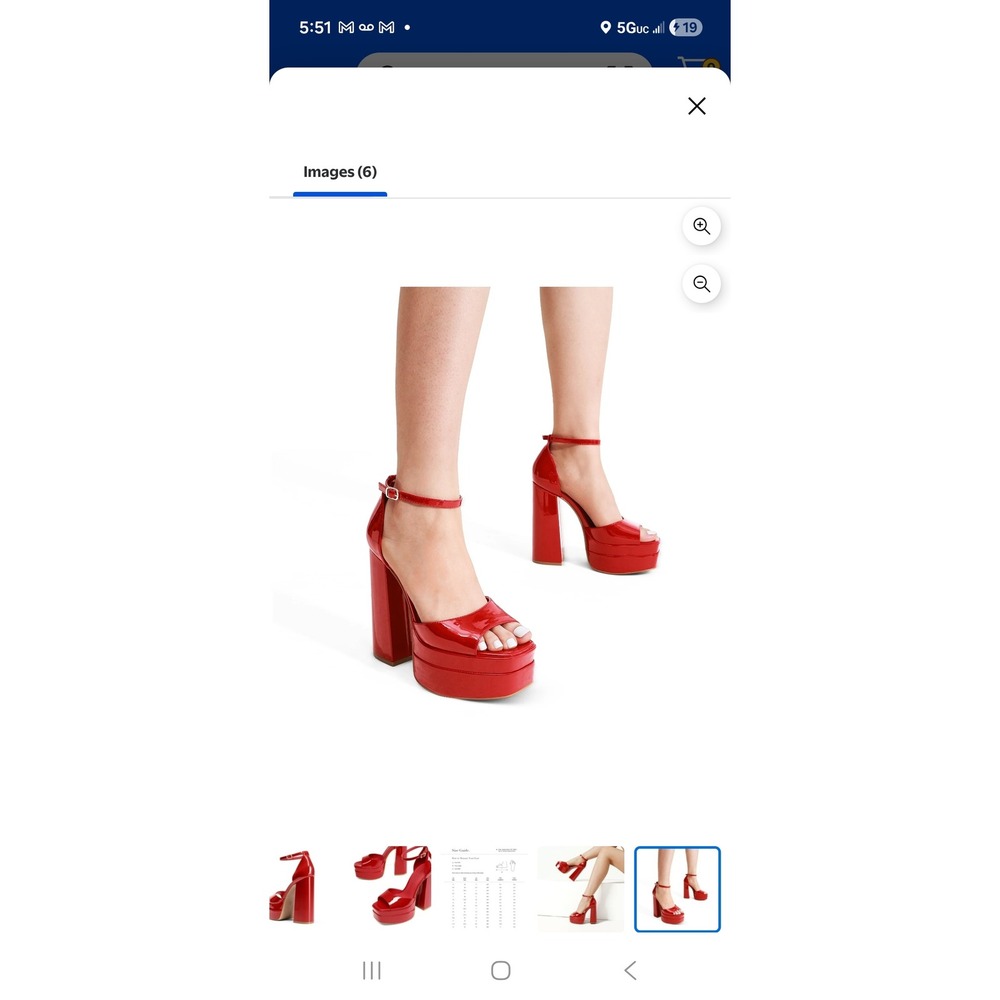 Dream Pairs Chunky Platform Indie Sleaze Women's size 8 Red Patent Leather Heels - Picture 11 of 11